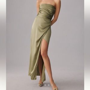 NWT Reformation Barrow Silk Dress in Artichoke, size 2